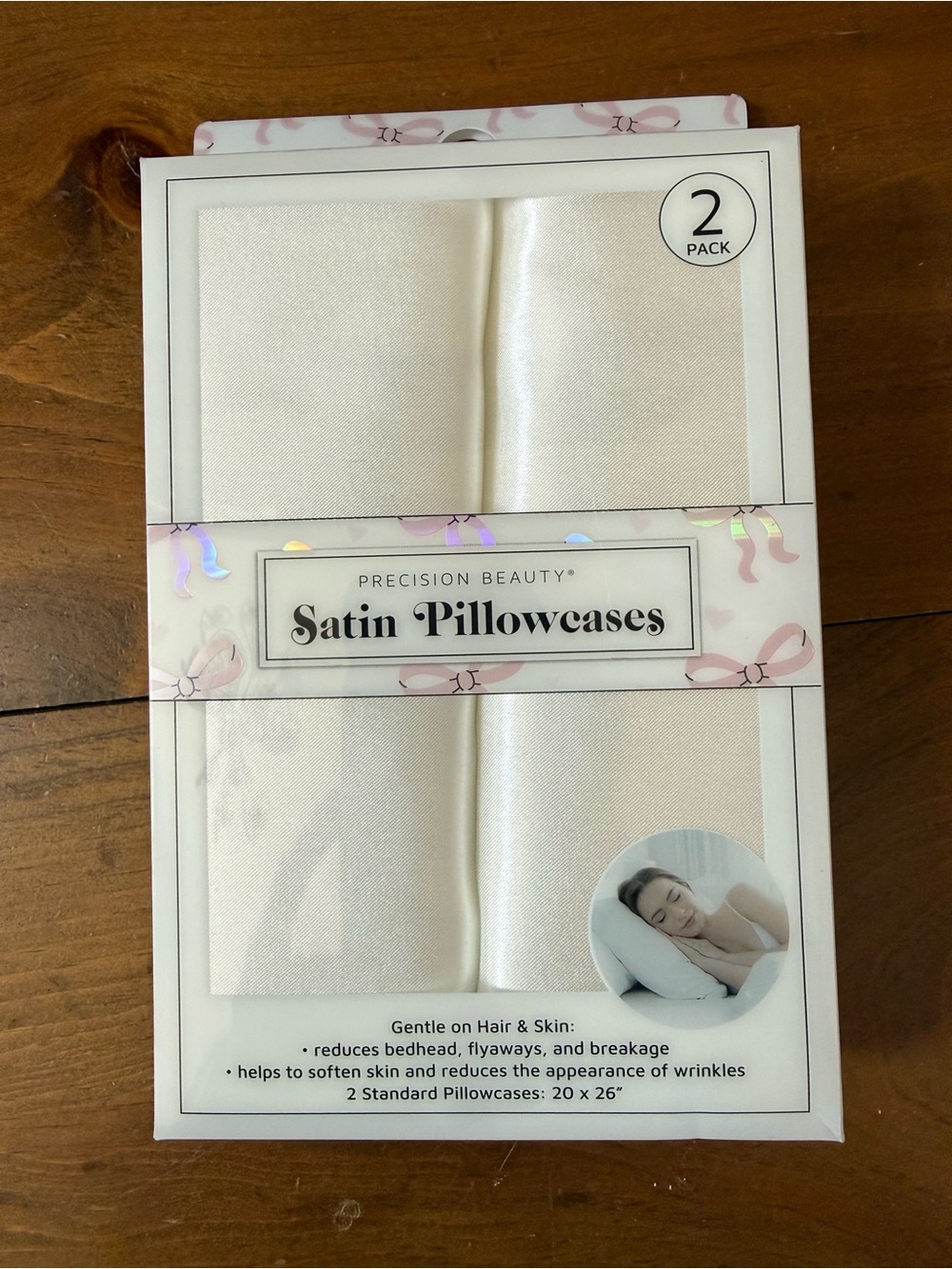 NEW Cream Satin Pillowcases - 2 Pack standard size